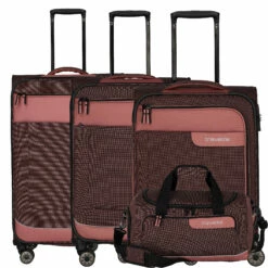 Travelite Viia 4-Rollen-Trolley Set 4tlg. S/M Erw./L Erw. + Reisetasche